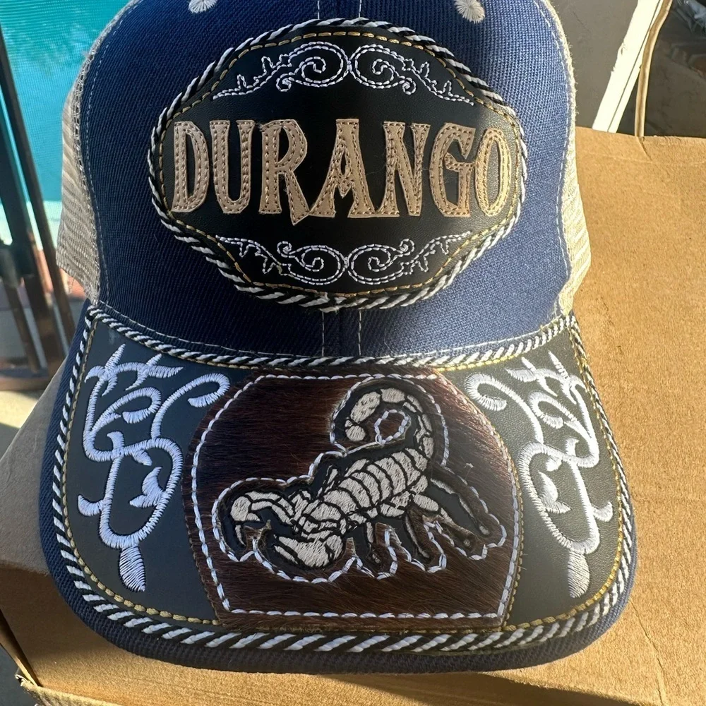Durango Navy and Beige Embroidered Western Hat